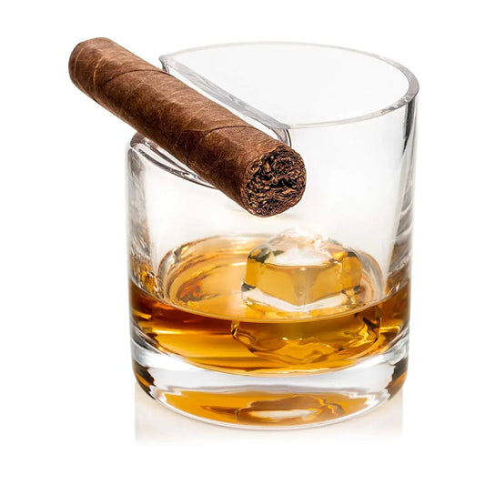 Whiskey Glass and Cigar Rest Set