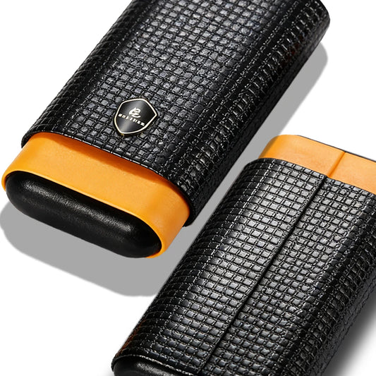 Leather Cigar Case, Holds 2 to 3